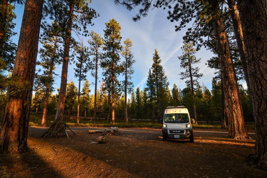 Campervan near Bend Oregon