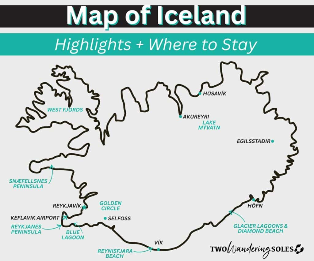 Where to Stay in Iceland Map