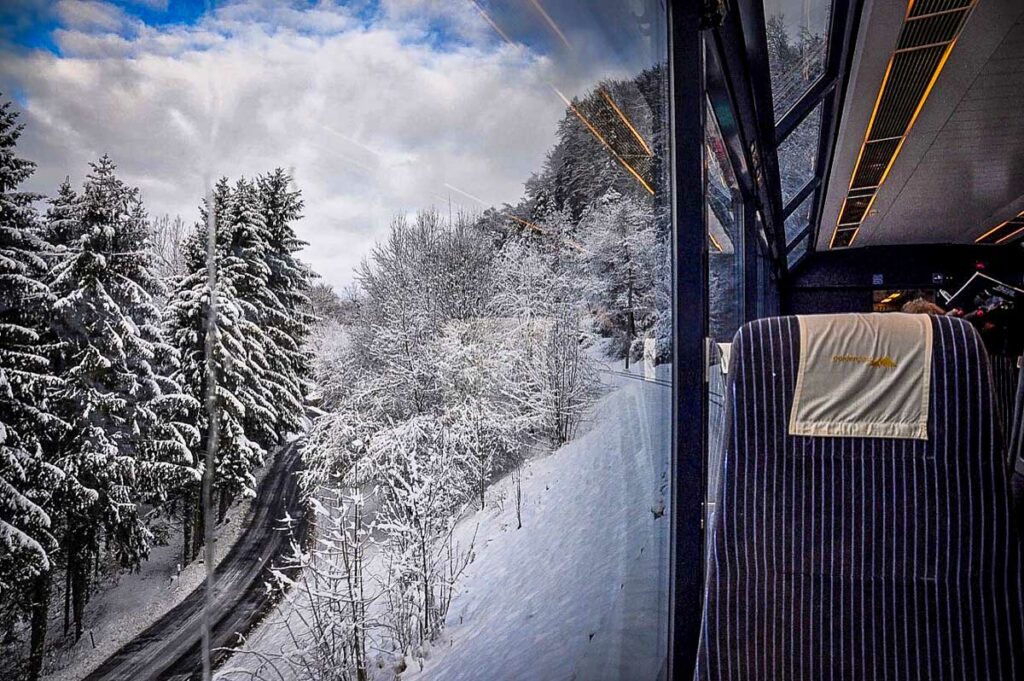Train Switzerland in the snow