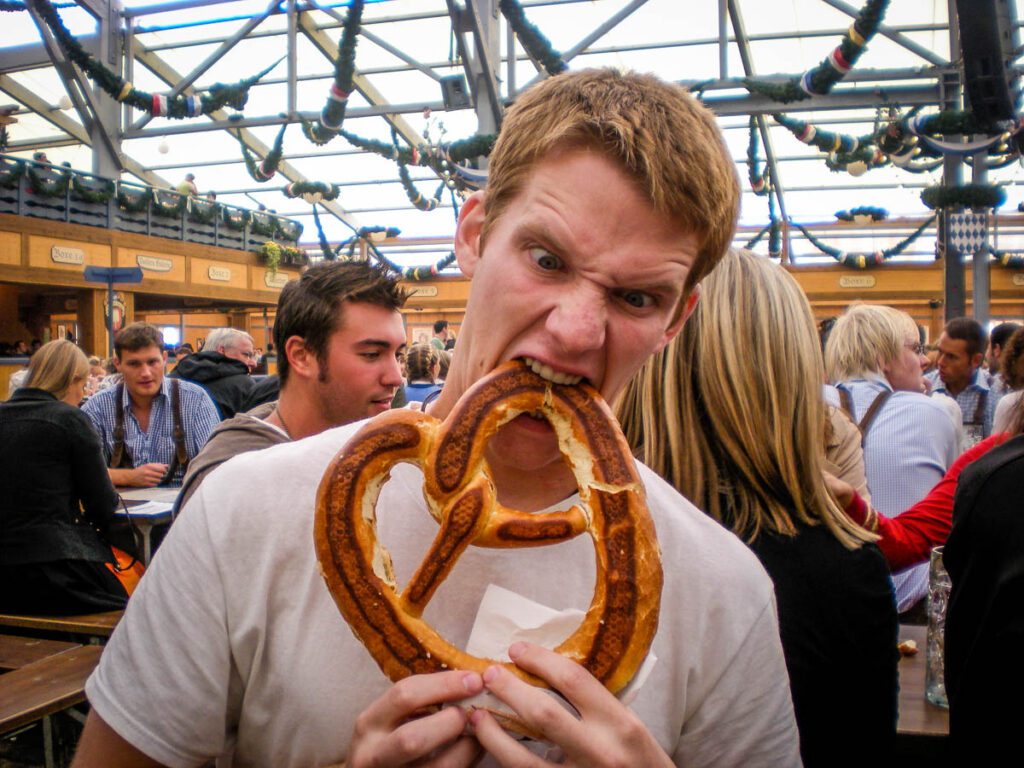 Pretzel German market food