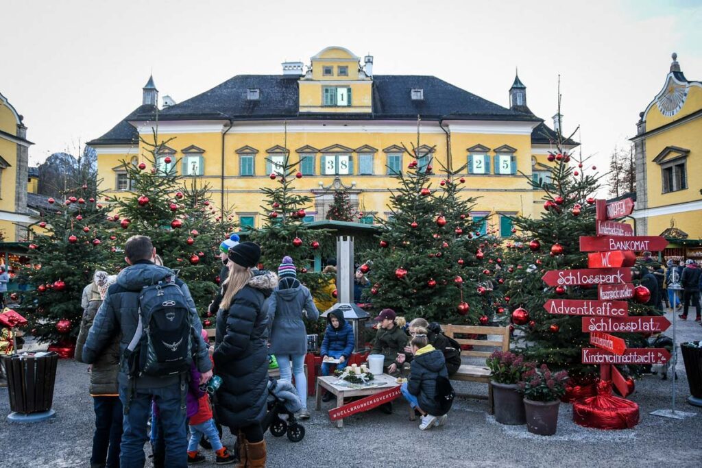 Salzburg, Austria Hellbrunn Palaca Christmas market