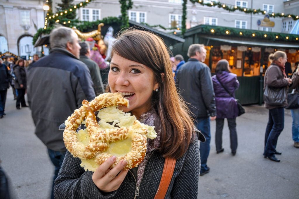 Pretzel Christmas market food