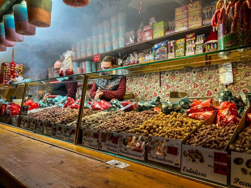 Candied almonds Christmas market foods