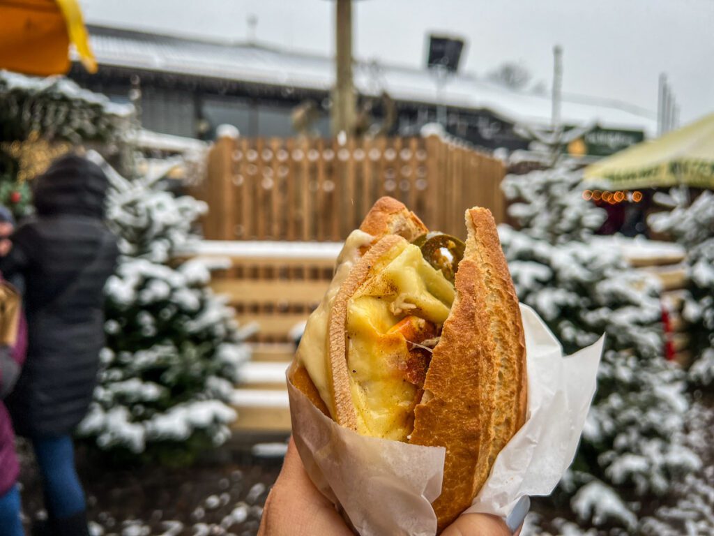 Raclette sandwich Christmas market foods