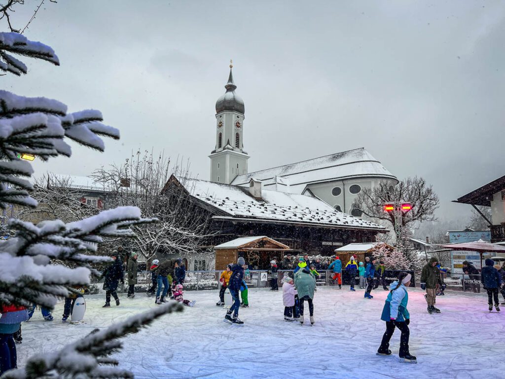 Garmisch-Partenkirchen, Germany Christmas market ice skating