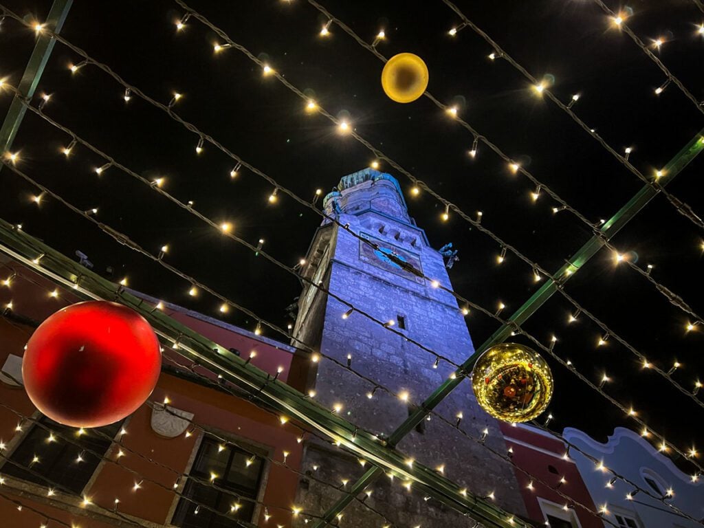 Christmas market at night