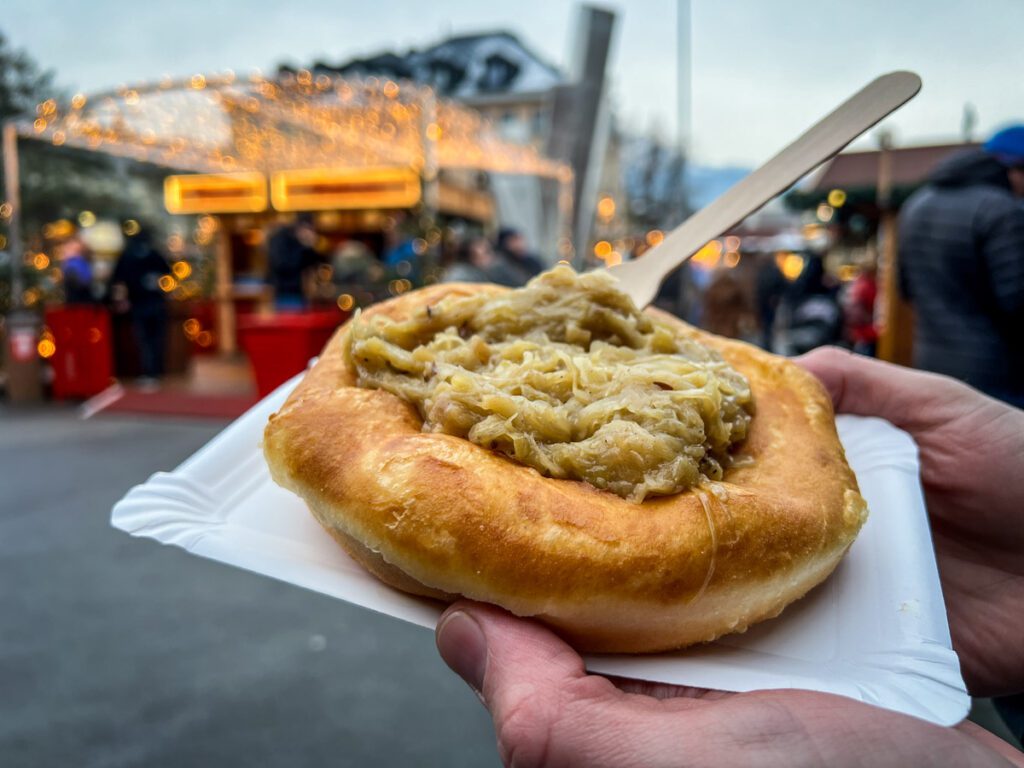 Kiachl Christmas market food Innsbruck, Austria