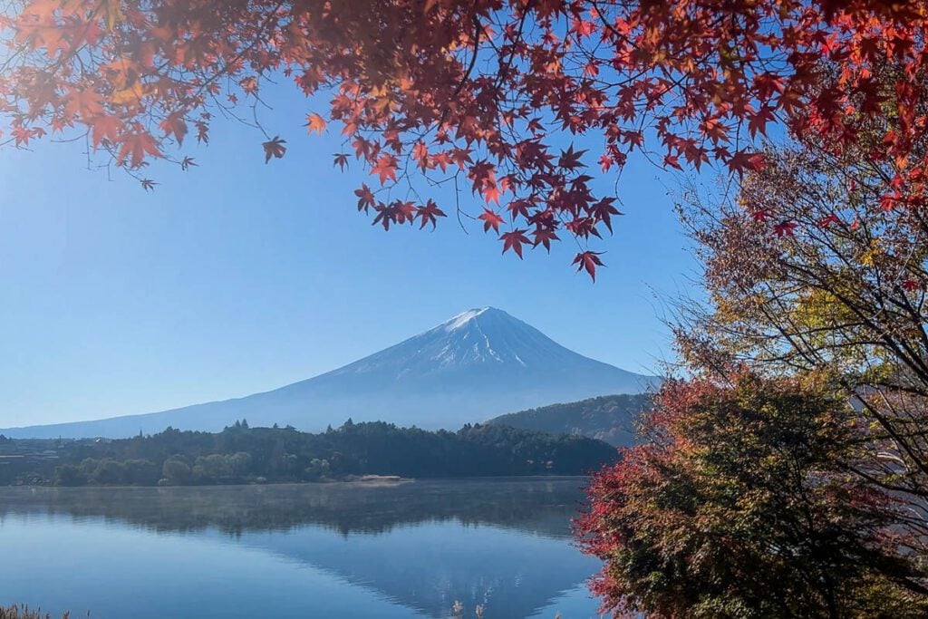 Lake Kawaguchiko Mt Fuji Japan autumn