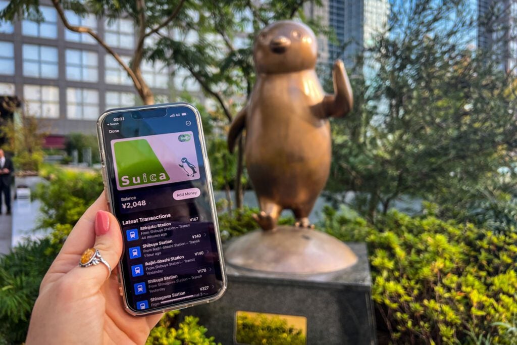 Suica app statue Tokyo Japan