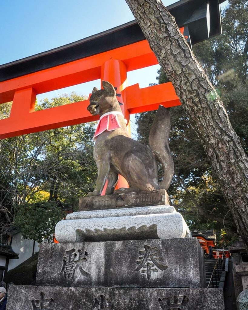 fox statue Fushimi Inari Kyoto Japan