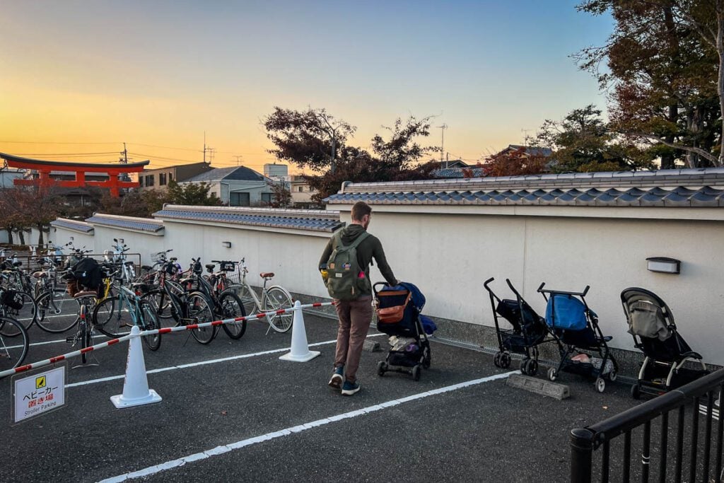 stroller parking Fushimi Inari Kyoto Japan