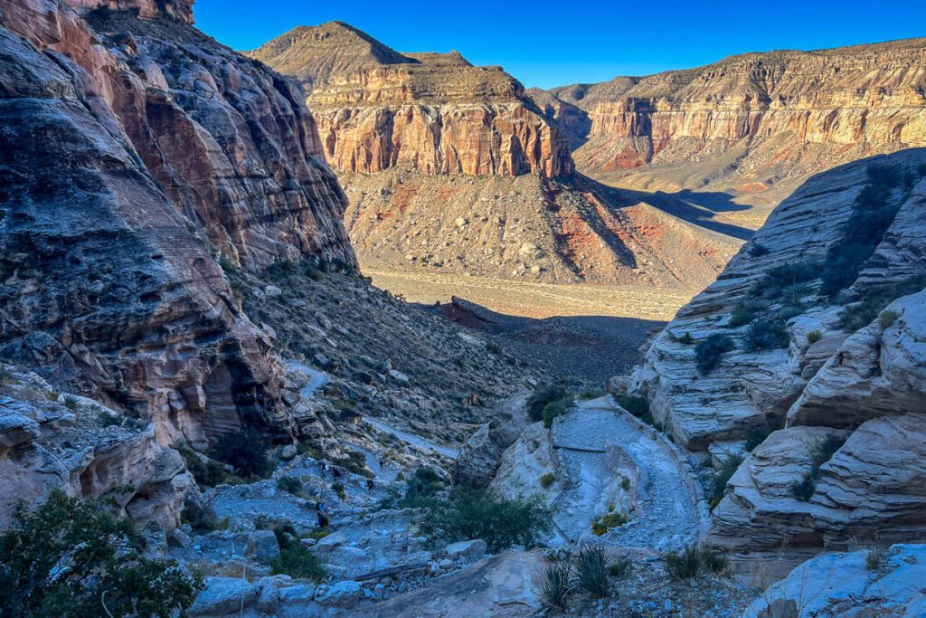 Descending into the Grand Canyon on the Havasu Falls Hike Havasupai Arizona