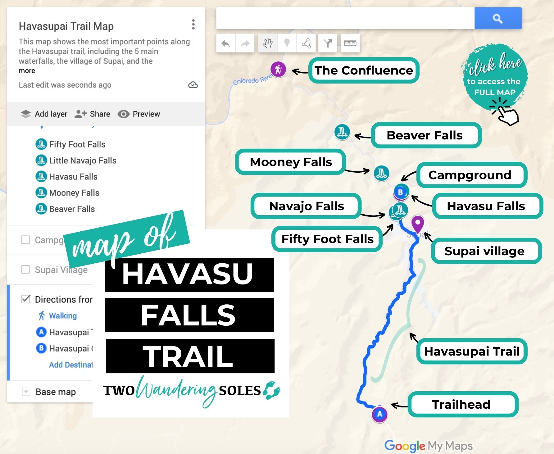 Havasu Falls Hike All Your Questions - Havasu Falls Hike Map 