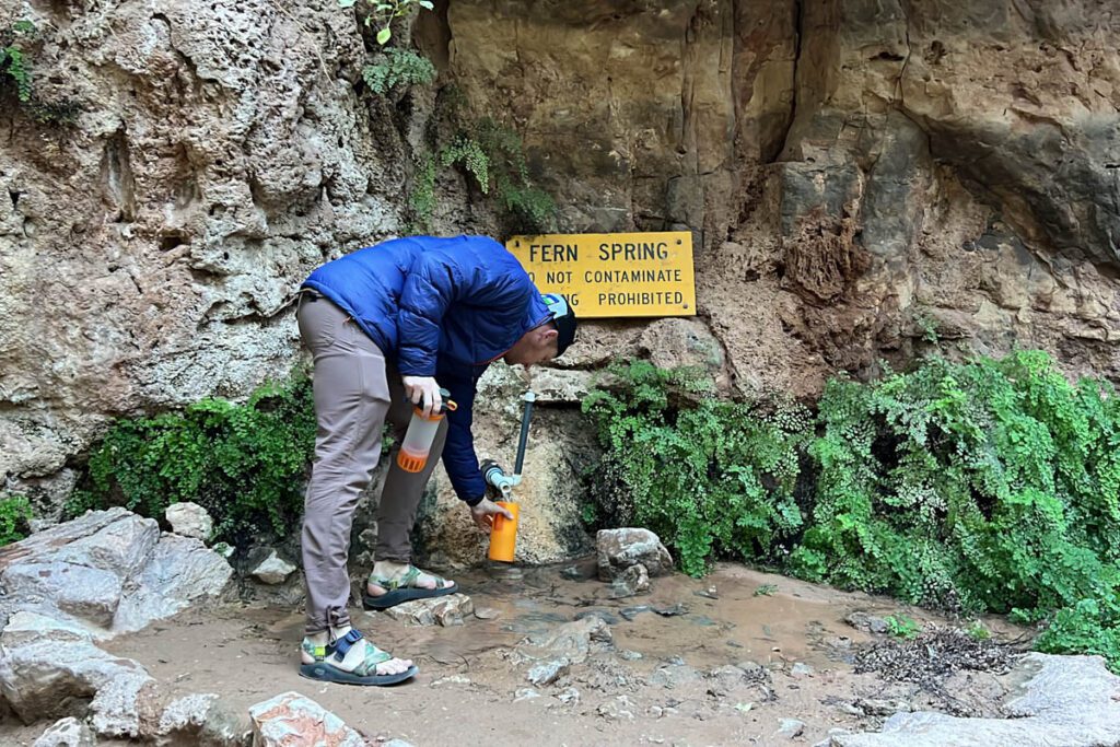 Havasu Falls Hike water station Havasupai Arizona