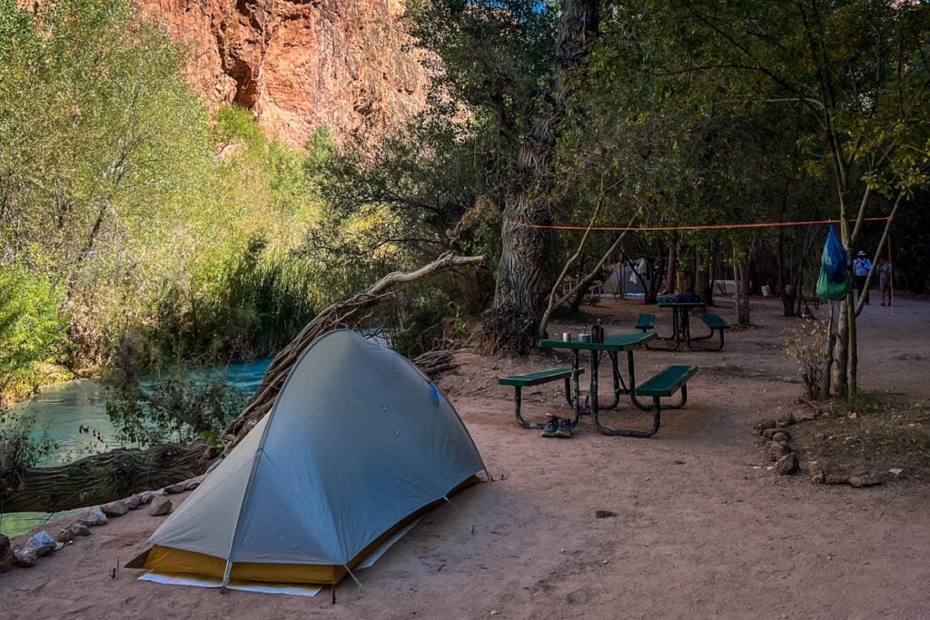 Havasu Falls campground Havasupai Arizona