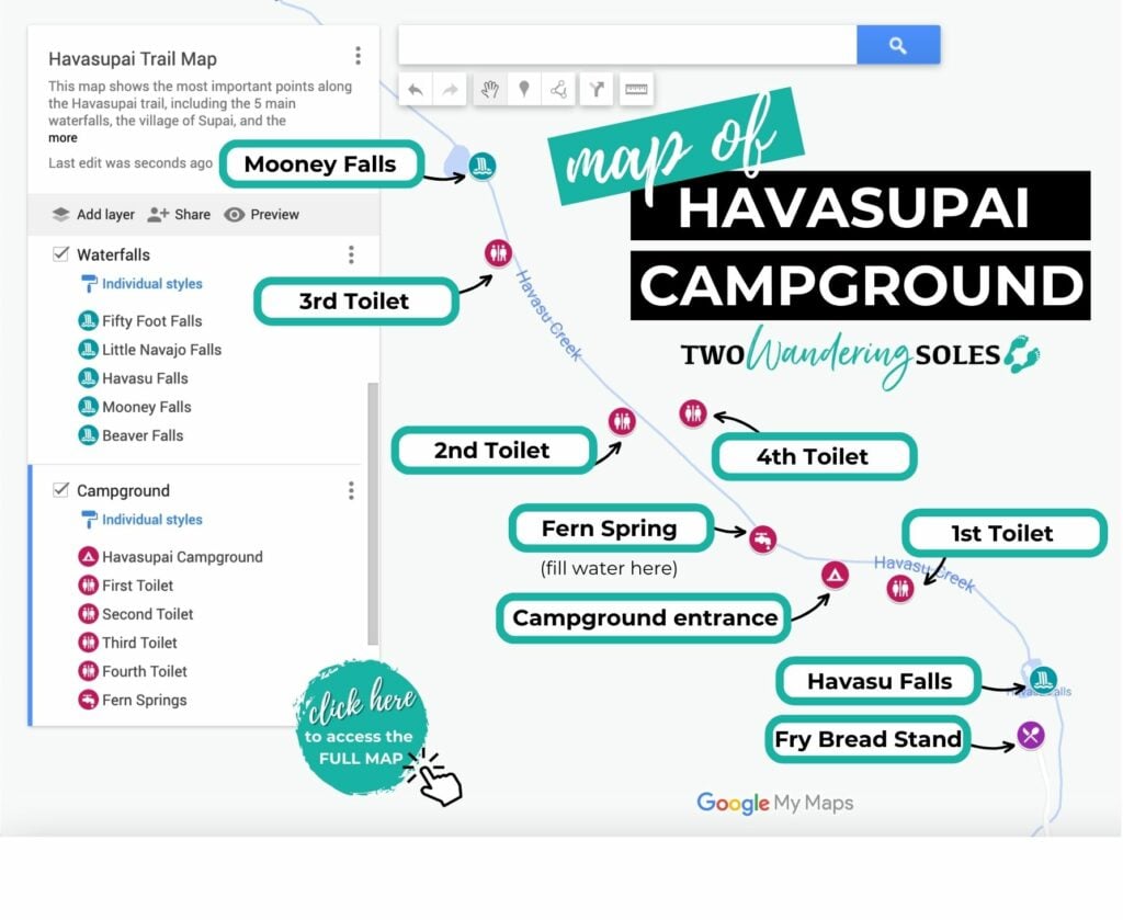 Havasupai Campground Map
