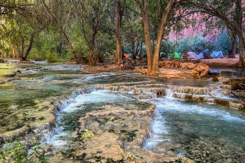 Havasu Falls campground Havasupai Arizona