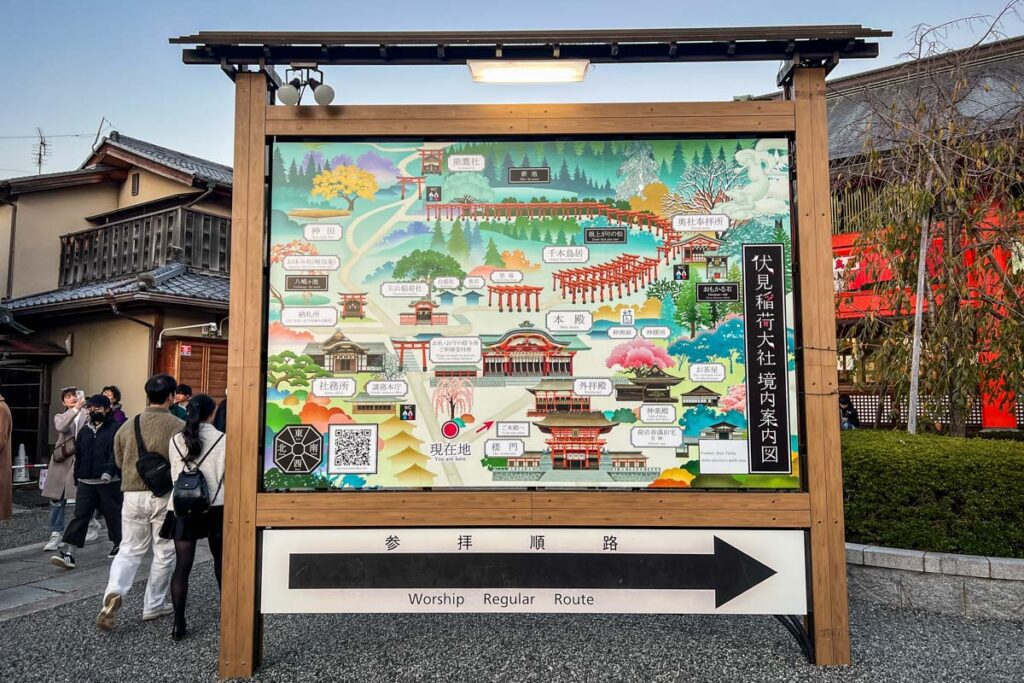 map Fushimi Inari Kyoto Japan