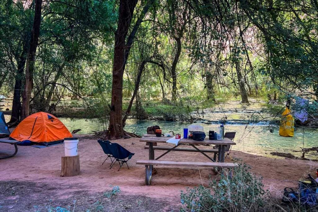 Havasu Falls campground Havasupai Arizona