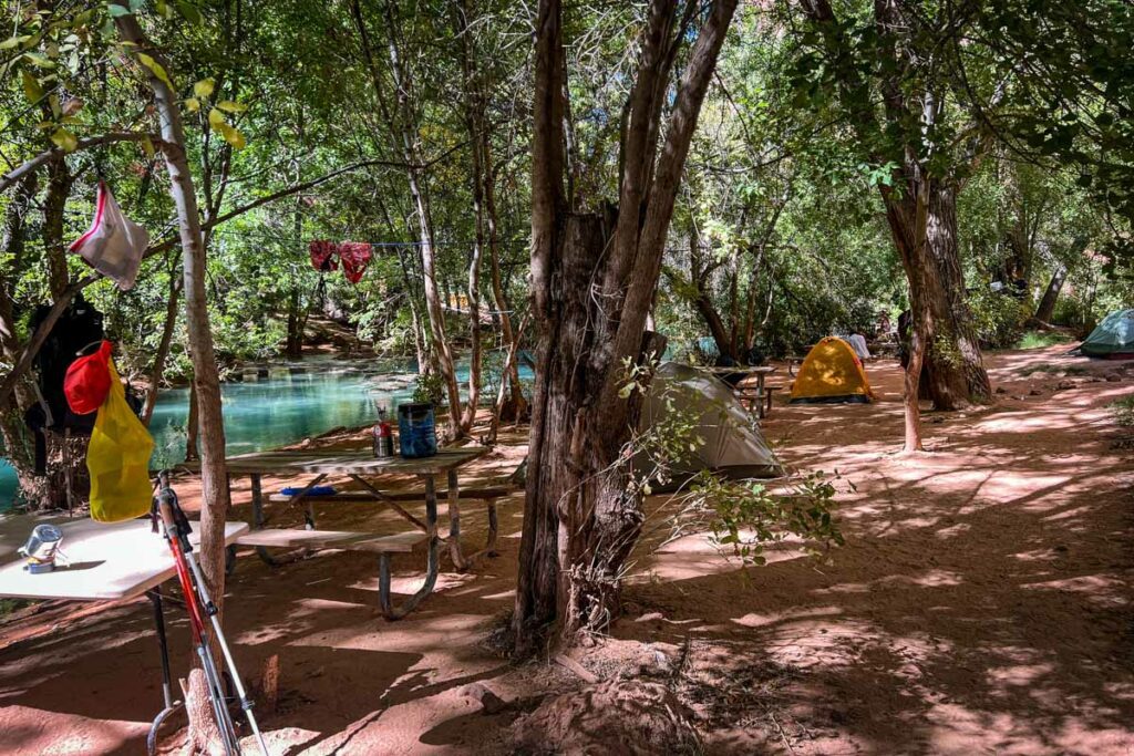 Havasu Falls campground Havasupai Arizona