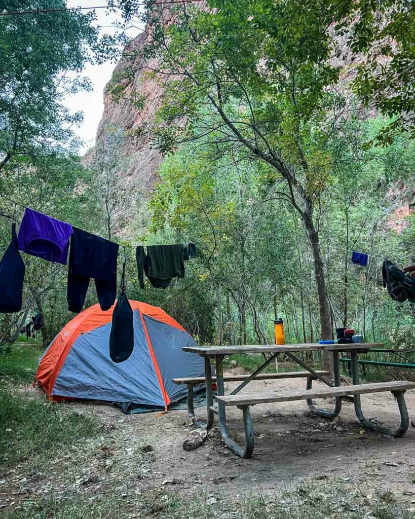 Havasu Falls campground Havasupai Arizona