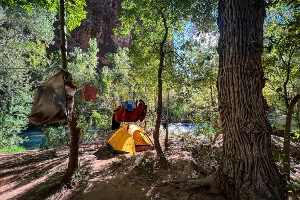 Havasu Falls campground Havasupai Arizona