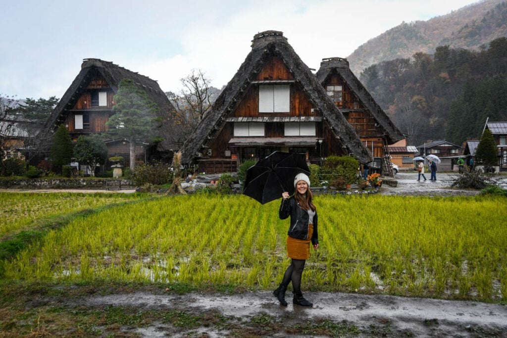 Three Houses Viewpoint Shirakawa-go Japan