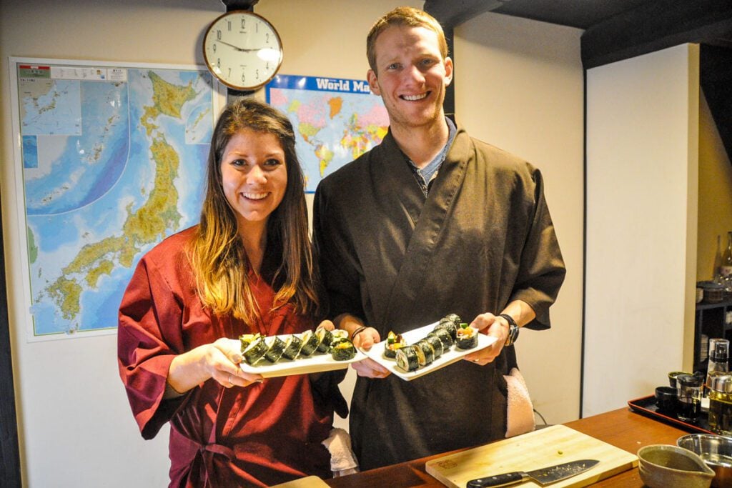 Sushi making cooking class Japan