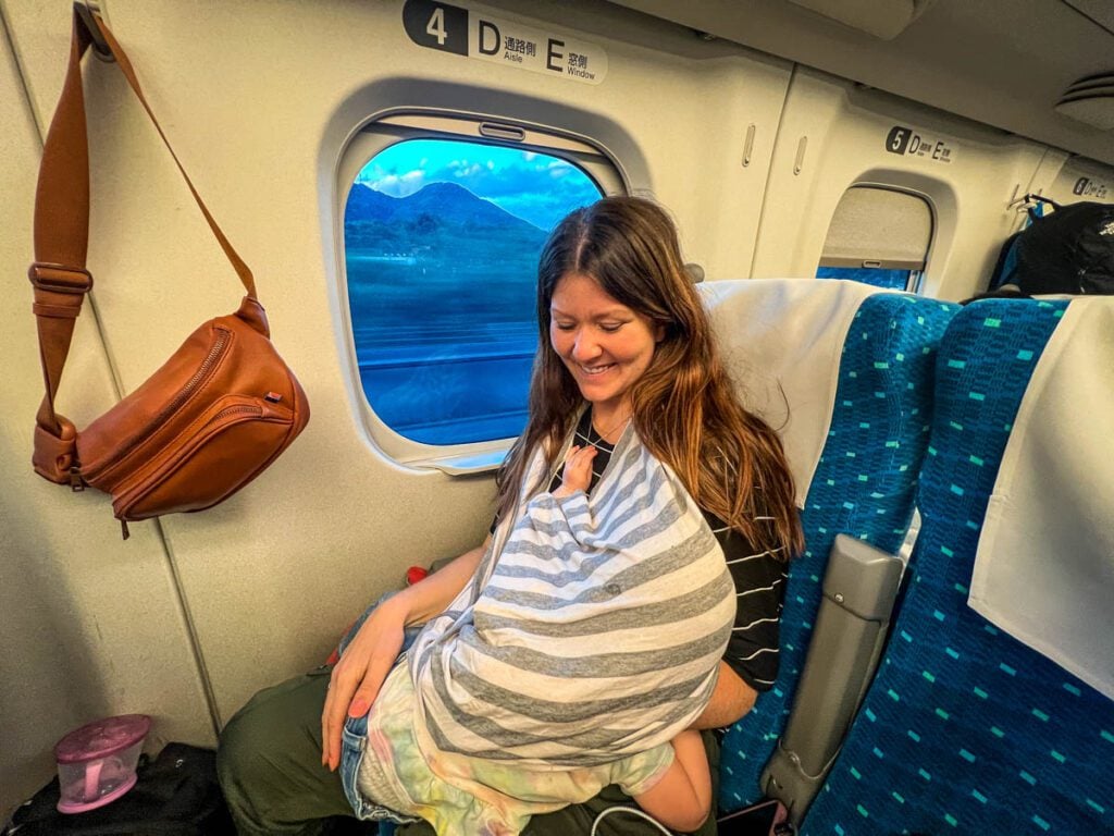 Japan Train with a nursing baby