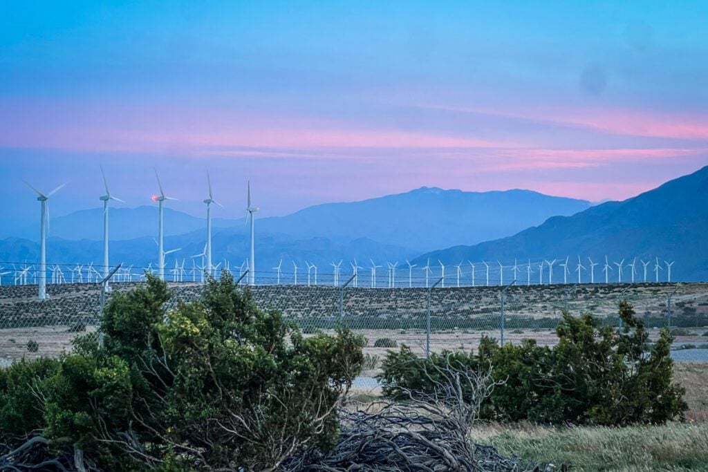 Sunset windmills Palm Springs