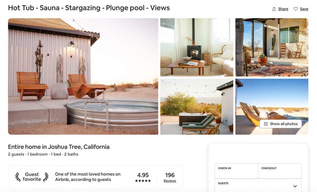 Airbnb Joshua Tree screenshot