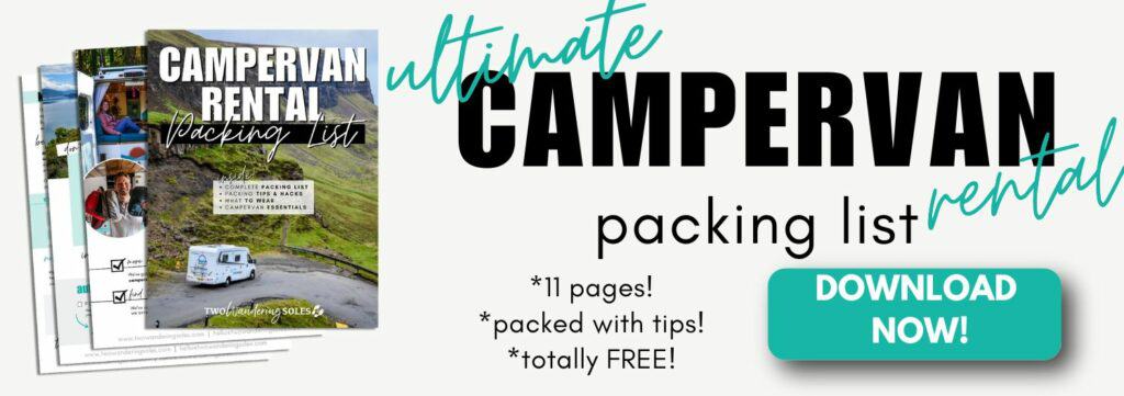 Campervan Rental Packing List Opt-in Banner