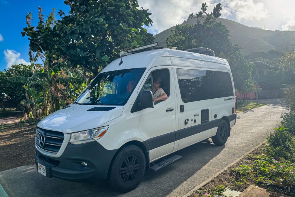 campervan at campsite in Hawaii