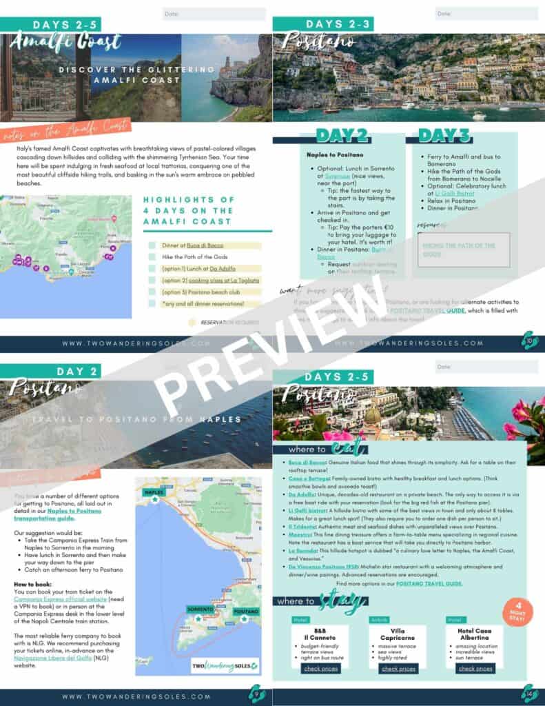 Amalfi Coast Itinerary Preview