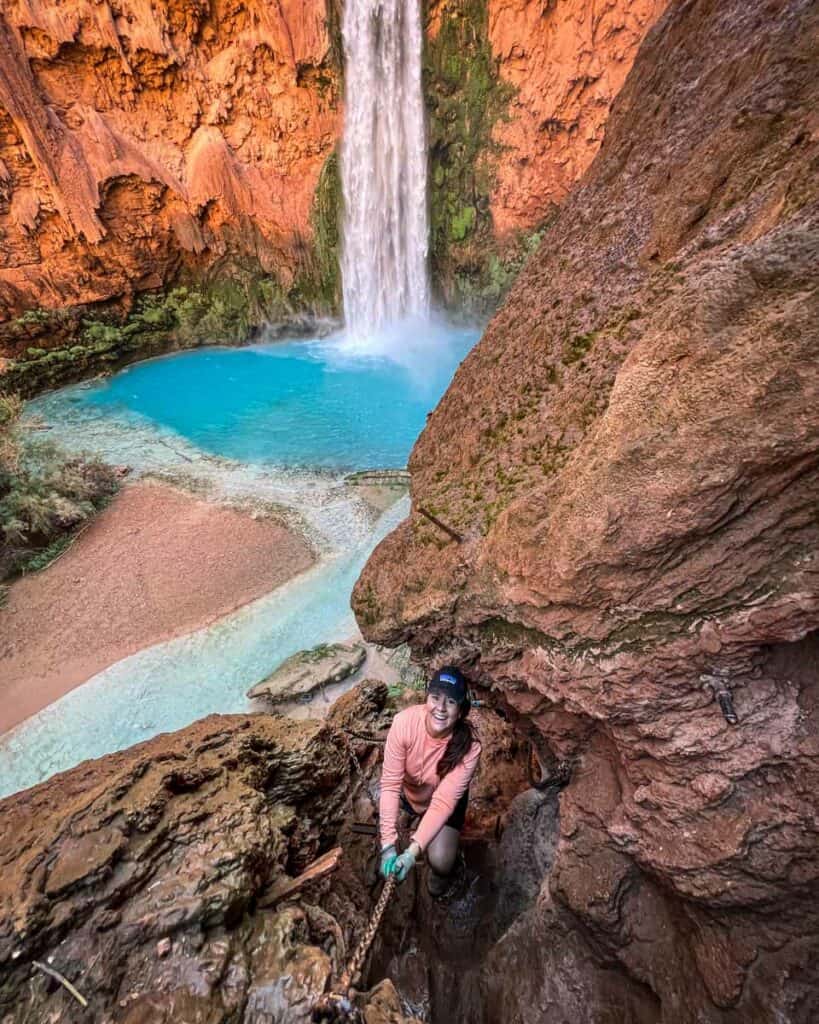 Mooney Falls ladder section Havasupai