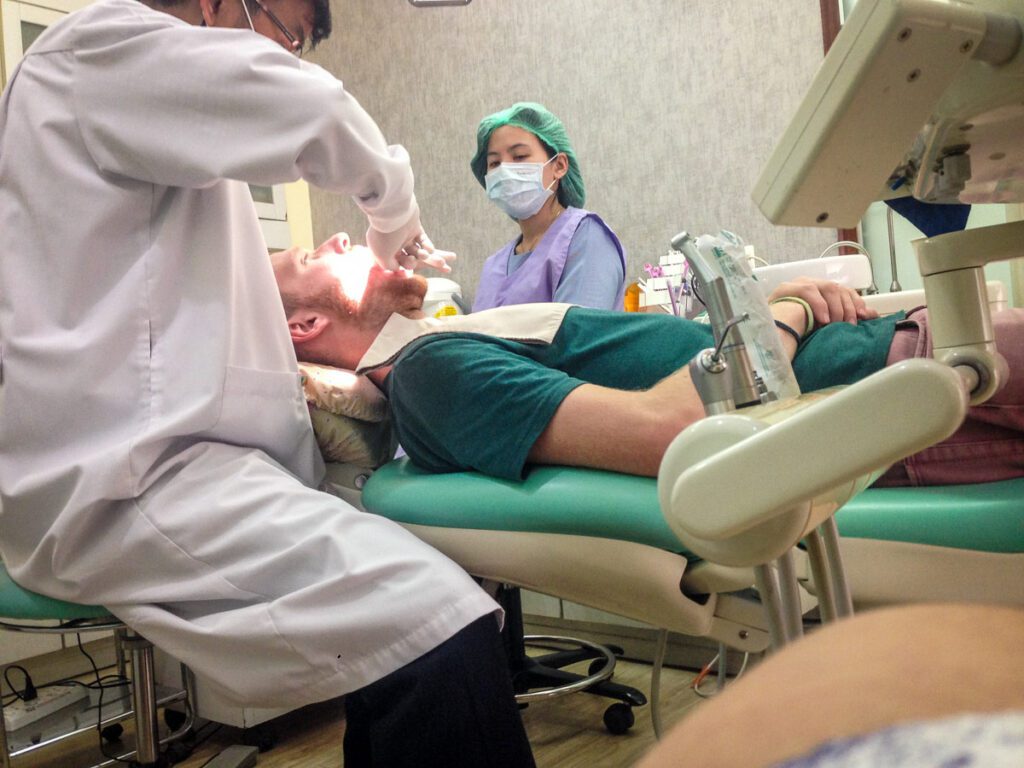 Ben getting dental work in Thailand