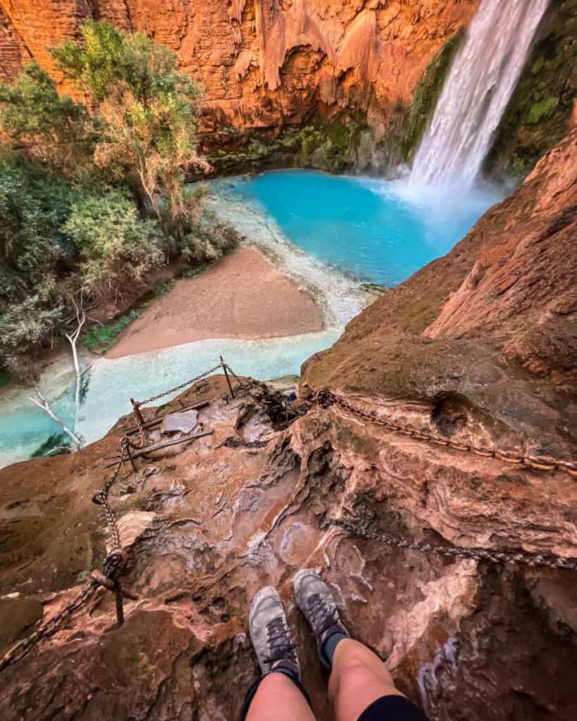 Mooney Falls ladder section Havasupai