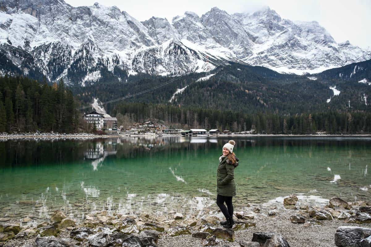 Lake Eibsee in Garmisch, Germany in the winter