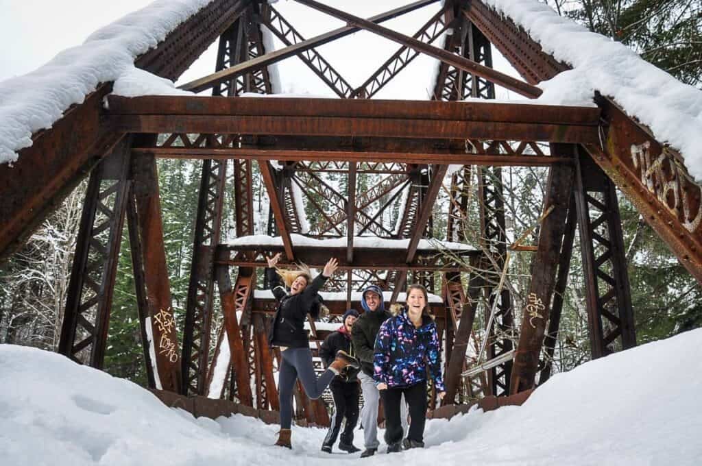 Tumwater Canyon Bridge Leavenworth winter itinerary