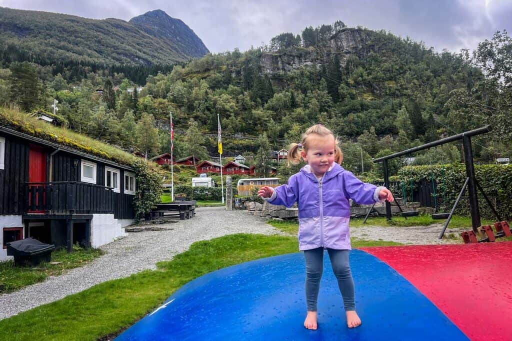 Vinje Campground Geiranger Norway playground toddler