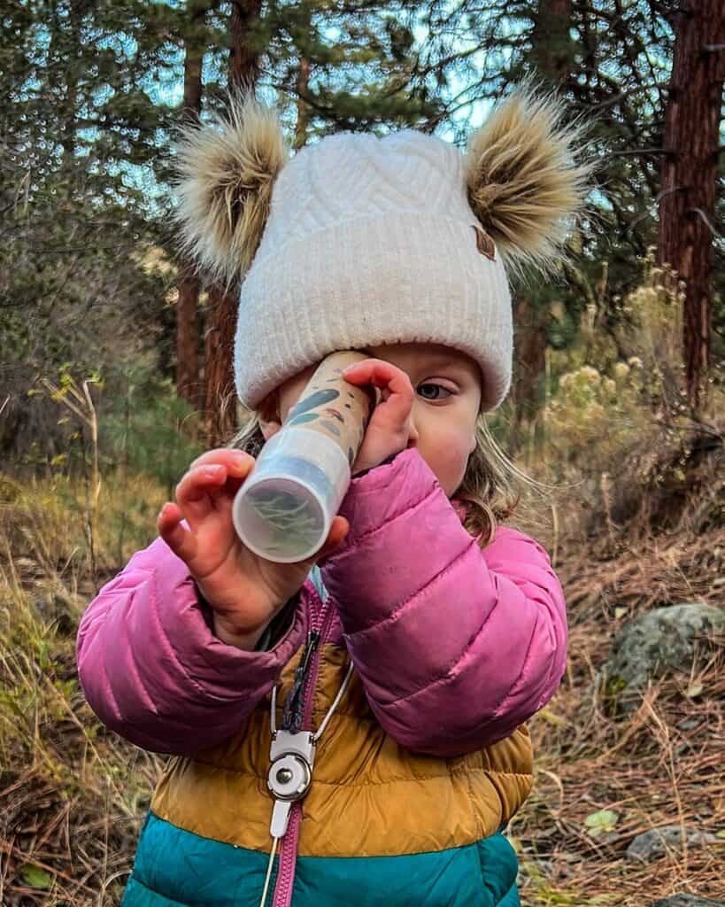 Nature kaleidoscope hiking with a toddler