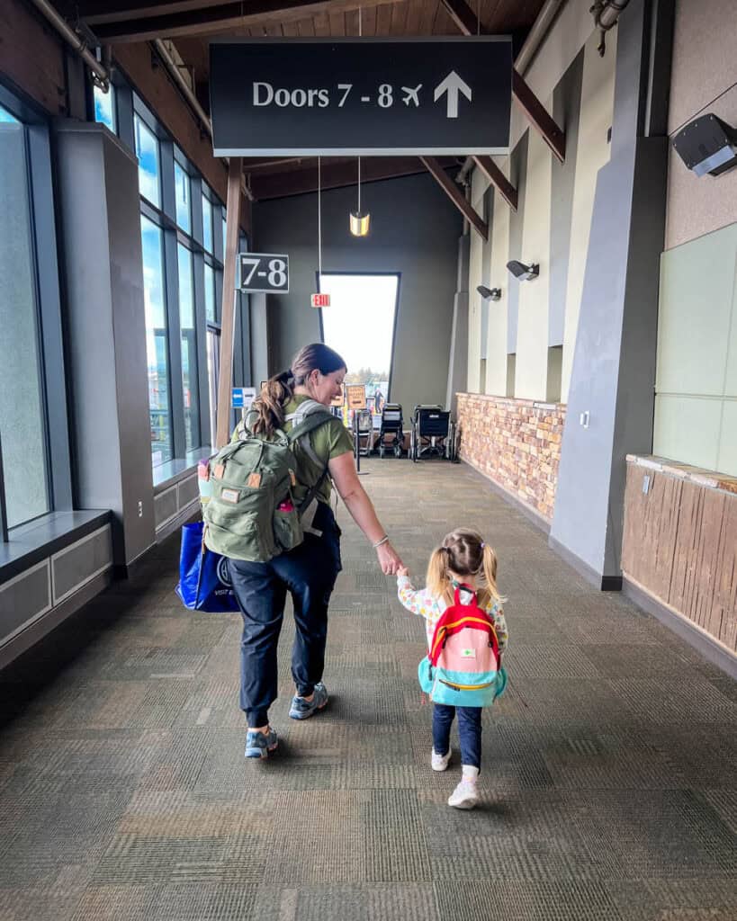 Flying with kids airport
