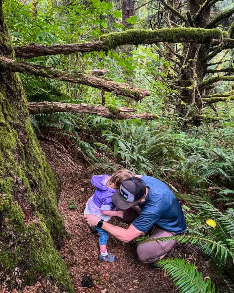 Hiking with a toddler going potty in the woods