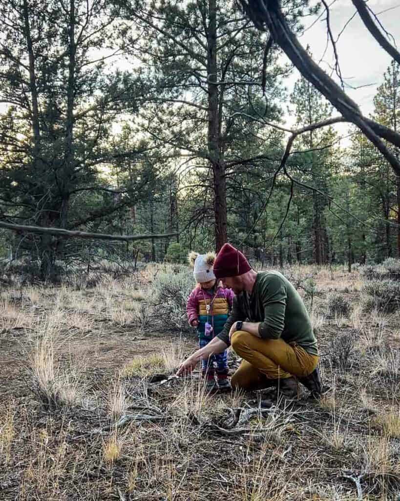 Hiking with a toddler potty outside