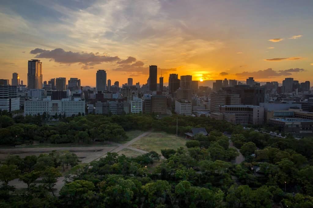 Osaka castle observation deck