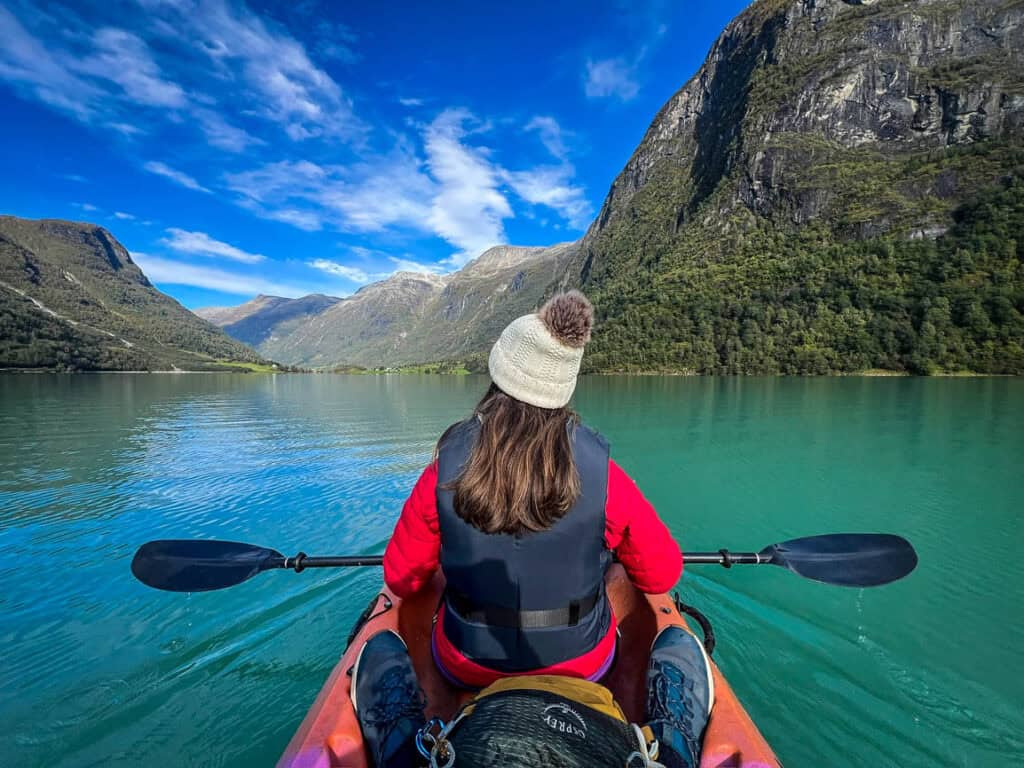 Kayaking on Olden Fjord Norway