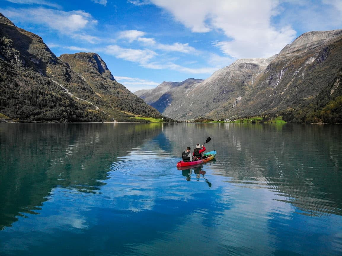 Kayaking on Olden Fjord Norway