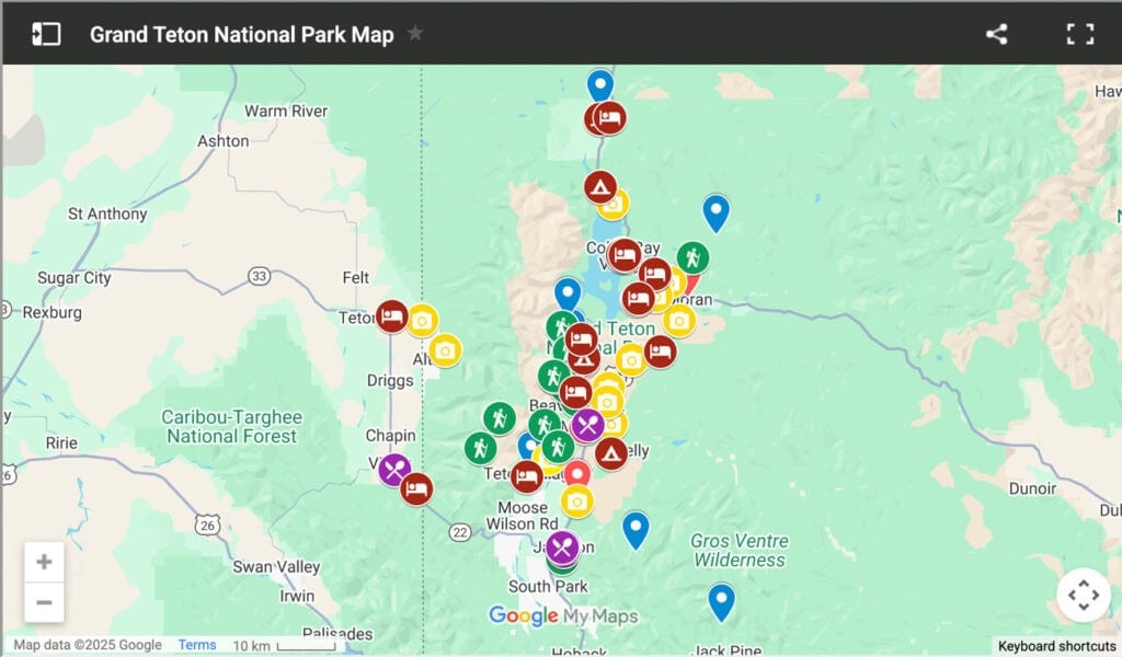 Grand Teton National Park Map