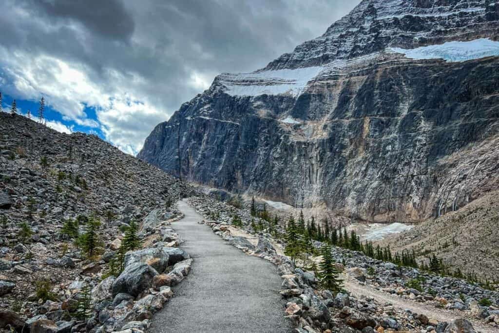 Path of the Glacier hike Jasper Canada