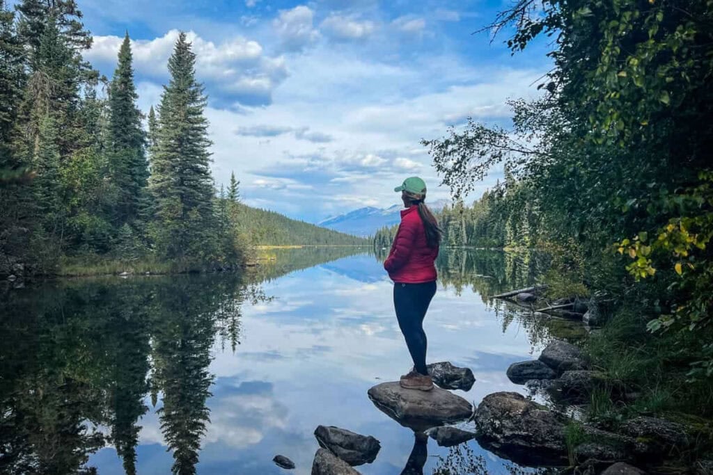 Valley of the Five Lakes first lake Jasper Canada